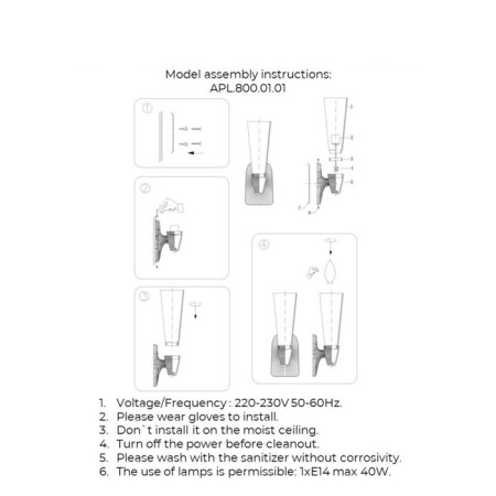 Wall lamp (sconces) Hloya E14-10