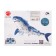 The radio -controlled “white” shark swims, splashes water, works from the battery, the color is blue