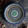 Plate of the Rishtan ceramics "Flowers", 22 cm, blue