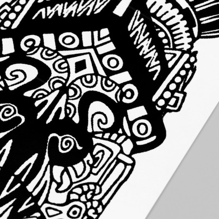 Tattoo on the body black "sleeve with a wolf" 48x17 cm-2
