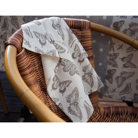 Kitchen towel butterflies, size 45x60 cm, beige color-1