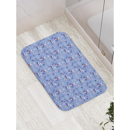 Bathroom mat “Winter evening”, anti -slip, size 52x77 cm