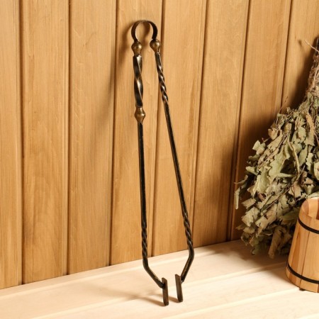 Kaminnaya set KN-6-2 forged, color of bronze, 4 objects: poker, forceps, scoop, panicle-6