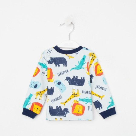 Nursery blouse, color light blue/animals, height 62 cm-2