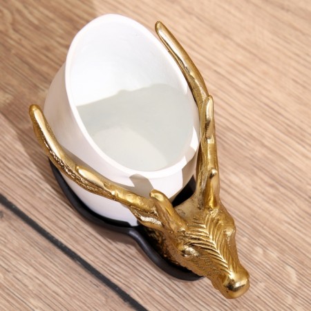 Vase "Deer" aluminum 14x6.5x14 cm-3