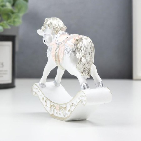 Souvenir Polystone "Horse-rocking" Pink-gold 9.5x2.5x11.5 cm-3
