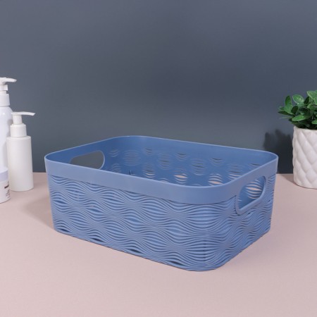 Organizer for storage "Wave", with handles, 1 section, 27 × 20 × 10 cm, color mix-2
