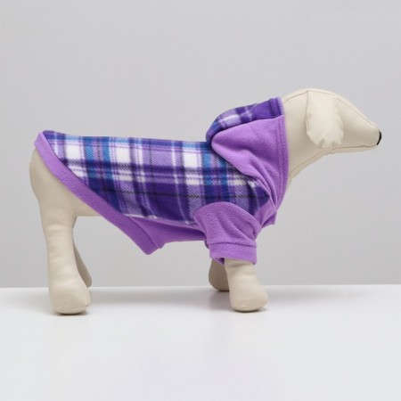 Sweatshop with a hood for dogs, size XL, lilac cell (DS 36, Osh 42, Osh 48 cm)-2