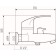 Bath mixer "RMS" SL85-009E, 35 mm cartridge, shower, zinc, chromium