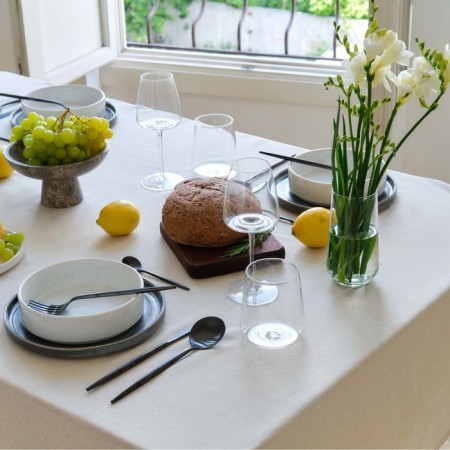 Ethel tablecloth ECO, Milk color, 110x136/+-6 cm, 70% HL, 30% linen, 190 g/m2-2