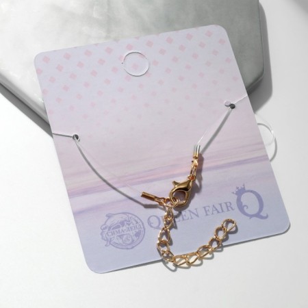 Pendant "on the fishing line" Crystal, white color in gold, 30 cm-3
