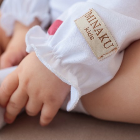 Body baby with minku ruffles, milk color, height 80-86 cm-3