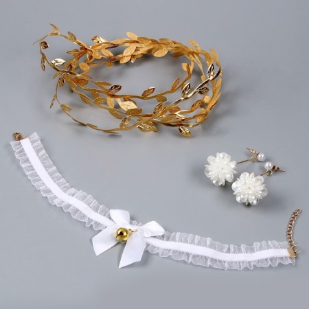 Carnival set "Elfita" (earrings+chocker+decoration on the head)-6