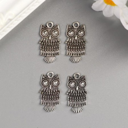 Decor Metal for creativity "Owl of point" (A37201) 2.5x1.2 cm