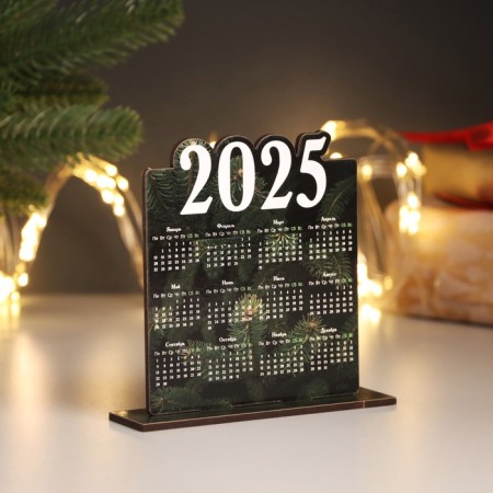 New Year's calendar "needles 2025" 12x11.5 cm (New Year's set 2 parts)-1