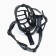 Muzzle for dogs No. 2 with a tripartite strap, rubber, DN 7.5 cm, ohm 26.5 cm, black