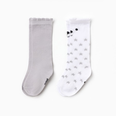 Golfs children's 2 pairs of crumb I, 12-14 cm, white / gray