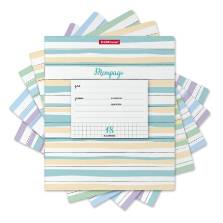 Notebook 18 sheets in the Erichkrause Optima Lines, covered cardboard, OFSET block, mix-1