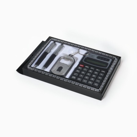 Gift set 4V1 (2 handles, calculator, flashlight with opening)-1