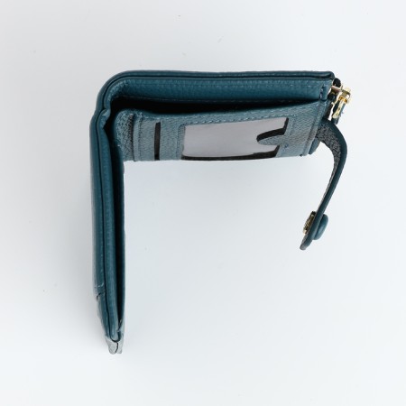 Women's wallet on the button, blue color-4
