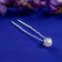 Hair hairpin "Pearl" 0.6 cm, silver