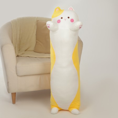 Soft toy-podushka "cat", 110 cm, yellow color