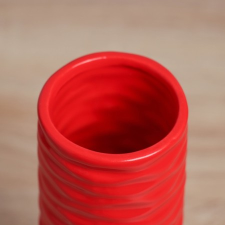 VAZ Coramics Table "Thiago" waves pipe, 18x5.5 cm, red-1