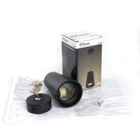 Ceiling light Feron ML1858, IP20, GU10, 35 W, 70x70x110 mm, black color-3