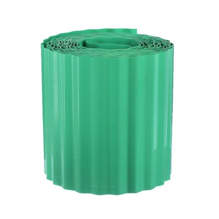 Border tape, 0.15 × 9 m, thickness 0.6 mm, plastic, corrugation, green, Greengo-6