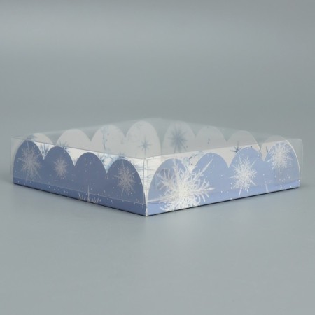 Box for confectionery products with PVC “Happy New Year!”, 13 x 13 x 3 cm, New Year-2