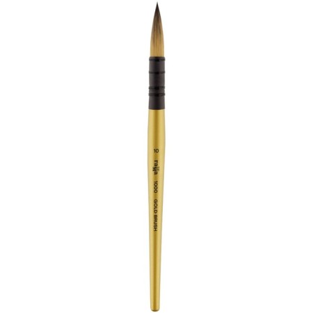 Synthetic brush, round, gamma "Gold Brush" No. 10, French mount, short handle-1