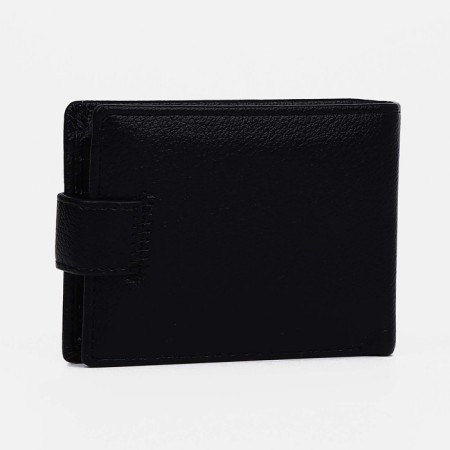 Male purse for magnet, department for bills, for maps, for coins, black color-1