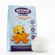 Baby salt for a bath with an extract of a series and chamomile 
