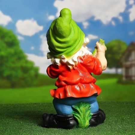 Garden figure "Dwarf with a duck" 18x24x49cm-2