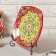 Plant of Rishtan ceramics "Patterns", red, 20 cm, square