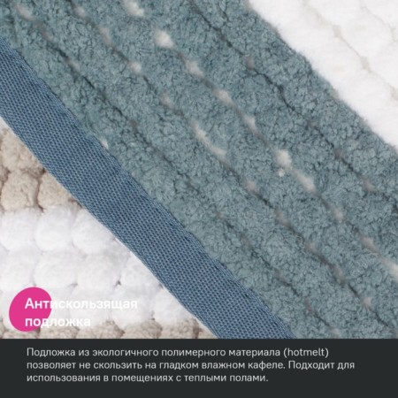 Bathroom rug IDDIS, 50x80 cm, shenill, blue-green color-3