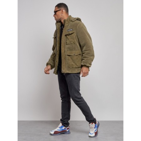 Plush jacket men's, size 52, khaki color-1