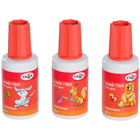 Glue PVA Gamma "Cartoons", 20 g, with a brush-2