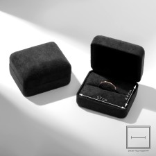 The case is velvet under the ring 