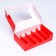 Folding box with a window under 5 eclairs red, 25 x 15 x 6.6 cm