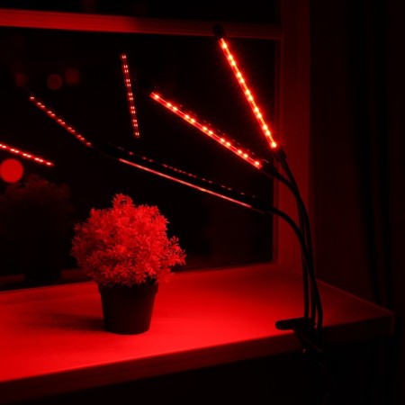 LED phytoslight, 27 W, 250 mm, IP66, 5 V, USB, bicolor, clothespin, with a timer-2