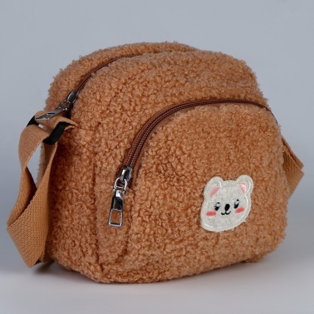 Plush "Bear" bag, beige color-1