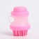 Brush for washing and massage of animals, with a shampoo container, pink