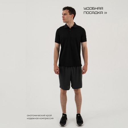 T -shirt Polo Male Sports, size l (50), black color-1
