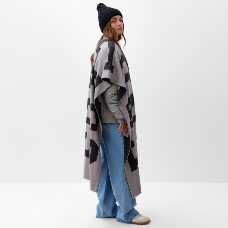 Female Bilateral Mist Gray Scarf, size 47*226cm-2