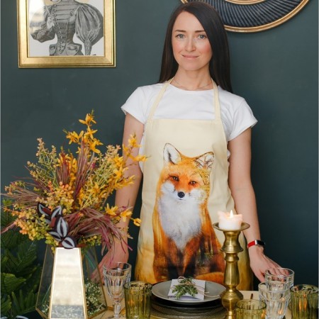 Apron "Ethel: Forest", 65 × 60 cm, cotton 100 %, sarzha, 190 g/m²-5