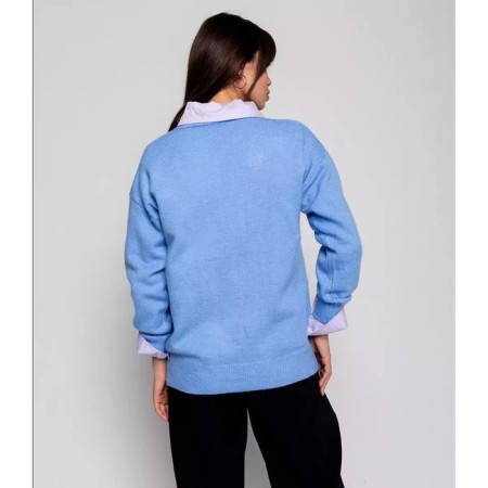 Women's sweater, blue color, size 44-50 (One size)-3