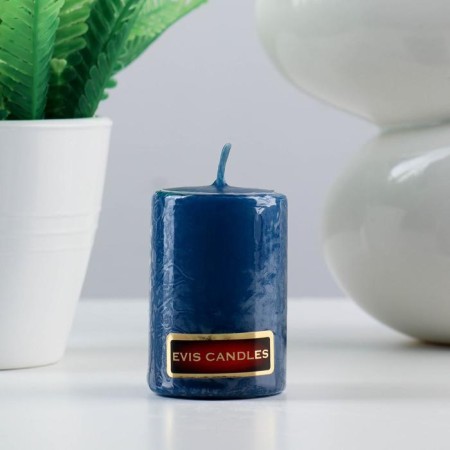 Candle - cylinder, 4 × 6 cm, 9 hours, azure-1