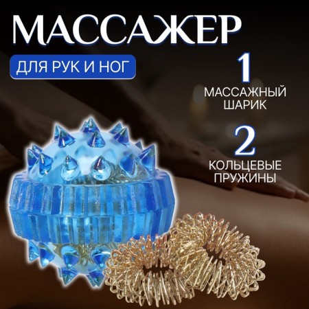 Hands and legs massage, d = 3.5 cm, 2 rings, blue color