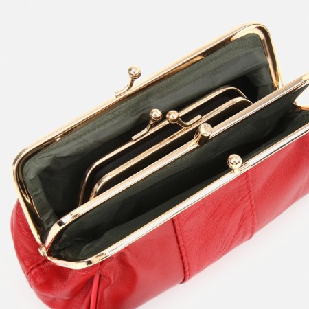 Cosmetic bag, 3 departments, outer pocket, red color-2